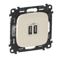 Valena Allure - Зарядное устройство с 2-мя USB-разъемами, 240В/5В, 1500мА, слоновая кость (инд.упак) | арт.754996
