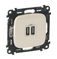 Valena Allure - Зарядное устройство с 2-мя USB-разъемами, 240В/5В, 1500мА, слоновая кость (инд.упак) | арт.754996