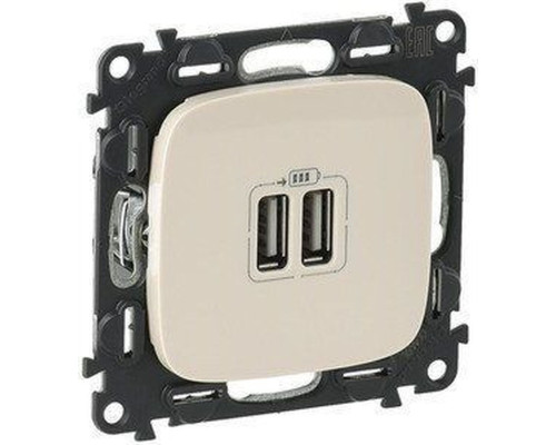 Valena Allure - Зарядное устройство с 2-мя USB-разъемами, 240В/5В, 1500мА, слоновая кость (инд.упак) | арт.754996