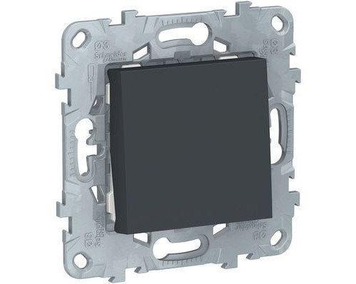 NU520354 UNICA NEW ПЕРЕКЛЮЧАТЕЛЬ 1-клавишный, сх. 6, 10 AX, 250 В, АНТРАЦИТ