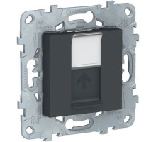 NU541154 UNICA NEW РОЗЕТКА компьютерная, RJ45, одиночная, кат. 5е UTP, АНТРАЦИТ