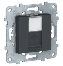 NU541154 UNICA NEW РОЗЕТКА компьютерная, RJ45, одиночная, кат. 5е UTP, АНТРАЦИТ