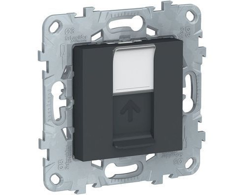 NU541154 UNICA NEW РОЗЕТКА компьютерная, RJ45, одиночная, кат. 5е UTP, АНТРАЦИТ