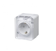Розетка 1-м ОП AtlasDesign Profi54 16А IP54 250В с заземл. защ. шторки бел. SchE ATN540145