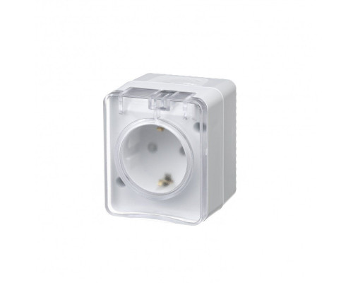 Розетка 1-м ОП AtlasDesign Profi54 16А IP54 250В с заземл. защ. шторки бел. SchE ATN540145
