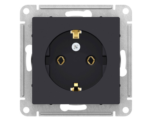 Розетка с заземлением без шторок Schneider Electric AtlasDesign ATN001043 Карбон - ATN001043