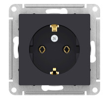 Розетка с заземлением без шторок Schneider Electric AtlasDesign ATN001043 Карбон - ATN001043