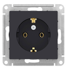 Розетка с заземлением без шторок Schneider Electric AtlasDesign ATN001043 Карбон - ATN001043