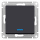 Переключатель 1-клавишный с подсветкой Schneider Electric AtlasDesign ATN001063 Карбон - ATN001063