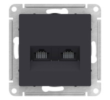 Розетка двойная компьютерная RJ45+RJ45 Schneider Electric AtlasDesign ATN001085 Карбон - ATN001085