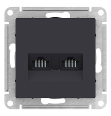 Розетка двойная компьютерная RJ45+RJ45 Schneider Electric AtlasDesign ATN001085 Карбон - ATN001085