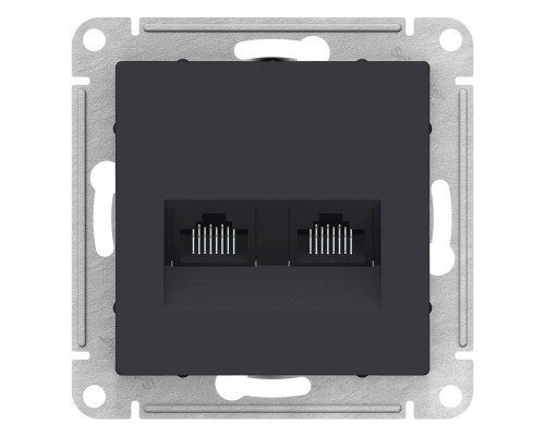 Розетка двойная компьютерная RJ45+RJ45 Schneider Electric AtlasDesign ATN001085 Карбон - ATN001085