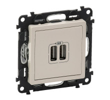 Valena Life - Зарядное устройство с двумя USB-разъемами, 240В/5В, 1500мА, слоновая кость (инд.упак)