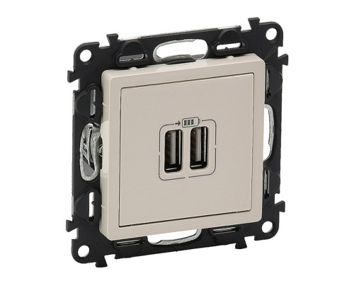Valena Life - Зарядное устройство с двумя USB-разъемами, 240В/5В, 1500мА, слоновая кость (инд.упак)