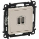 Valena Life - Зарядное устройство с двумя USB-разъемами, 240В/5В, 1500мА, слоновая кость (инд.упак)