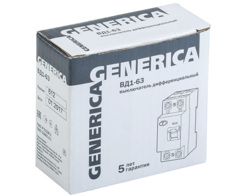 УЗО ВД1-63 2Р 40А 30мА GENERICA