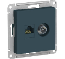Розетка двойная комп+ТВ, RJ45+TV  Schneider Electric AtlasDesign ATN000889 Изумруд - ATN000889