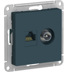 Розетка двойная комп+ТВ, RJ45+TV  Schneider Electric AtlasDesign ATN000889 Изумруд - ATN000889