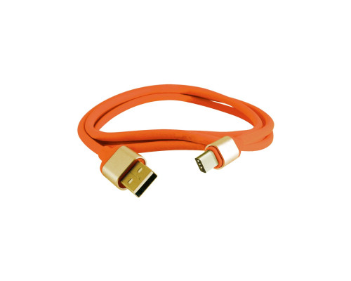 Дата-кабель, ДК 14, USB - USB Type-C, 1 м, силиконовая оплетка, оранжевый, TDM | арт.SQ1810-0314