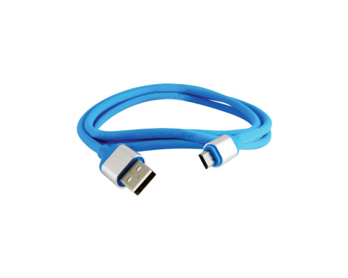 Дата-кабель, ДК 16, USB - micro USB, 1 м, силиконовая оплетка, голубой, TDM | арт.SQ1810-0316