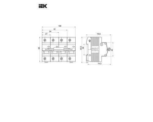 ВА47-100 3Р  80А 10кА х-ка С ИЭК автоматический выключатель