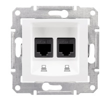 Розетка компьютерная двойная RJ45+RJ45 Sedna Белый - SDN4400121
