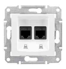 Розетка компьютерная двойная RJ45+RJ45 Sedna Белый - SDN4400121