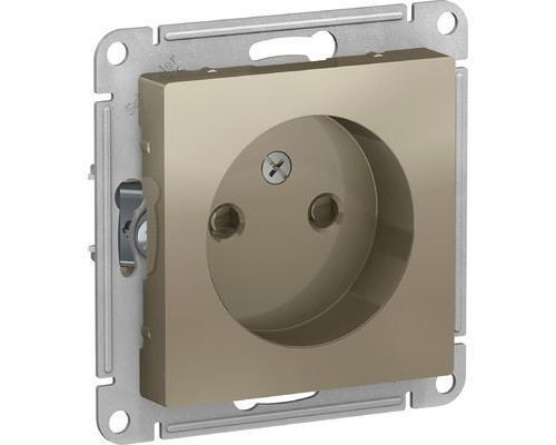 ATN000549 ATLASDESIGN РОЗЕТКА без заземления со шторками, 16А, механизм, ШАМПАНЬ