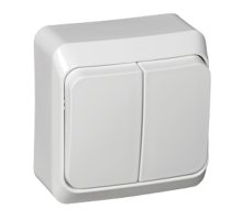 Выключатель 2-клавишный, открытая установка Schneider Electric Этюд BA10-002B Белый - BA10-002B