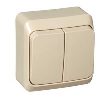 Выключатель 2-клавишный, открытая установка Schneider Electric Этюд BA10-002K Кремовый - BA10-002K