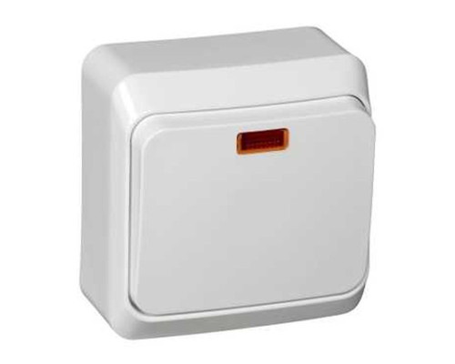 Выключатель с индикацией, открытая установка Schneider Electric Этюд BA10-005B Белый - BA10-005B