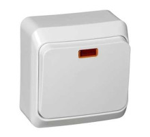 Выключатель с индикацией, открытая установка Schneider Electric Этюд BA10-005B Белый - BA10-005B