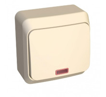 Выключатель с индикацией, открытая установка Schneider Electric Этюд BA10-005K Кремовый - BA10-005K