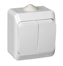 Выключатель 2-клавишный, открытая установка Schneider Electric Этюд BA10-042B Белый - BA10-042B