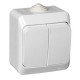 Выключатель 2-клавишный, открытая установка Schneider Electric Этюд BA10-042B Белый - BA10-042B