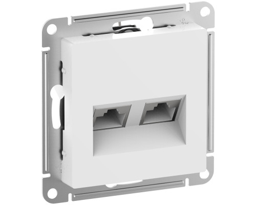 ATLASDESIGN РОЗЕТКА двойная компьютерная RJ45+RJ45, кат.6А, механизм, БЕЛЫЙ