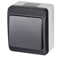 HERMES - Выключатель/переключатель на 2 направления, 10A/250V, IP44, антрацит