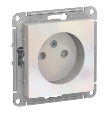 ATLASDESIGN РОЗЕТКА без заземления со шторками, 16А, механизм, ЖЕМЧУГ