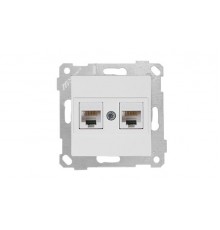 Rita - Розетка 2хRJ-45 кат. 5e UTP, белая