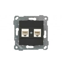 Rita - Розетка 2хRJ-45 кат. 5e UTP, черный мат