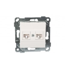 Rita - Розетка 2хRJ-45 кат. 6 UTP, белая
