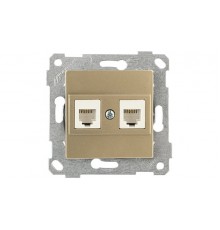 Rita - Розетка 2хRJ-45 кат. 6 UTP, золото доре