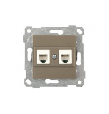Rita - Розетка 2хRJ-45 кат. 6 UTP, антрацит