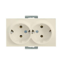 Rita - Розетка двойная 2x2P+E, керамическая, сл.кость