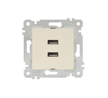 Rita - Розетка 2xUSB Type A, сл.кость