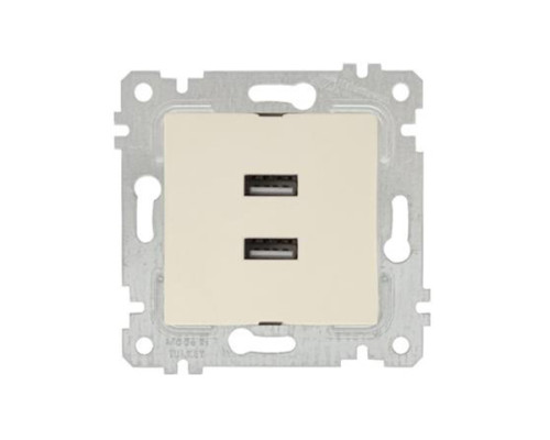 Rita - Розетка 2xUSB Type A, сл.кость Rita - Розетка 2xUSB Type A, сл.кость