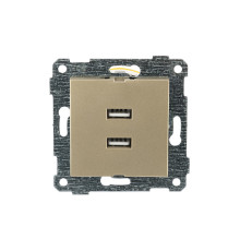 Rita - Розетка 2xUSB Type A, золото доре