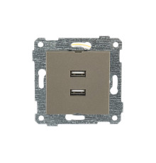 Rita - Розетка 2xUSB Type A, антрацит