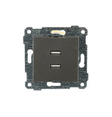 Rita - Розетка 2xUSB Type A, дымчатый