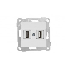 Rita - Розетка 2xUSB Type A, для передачи данных, белая